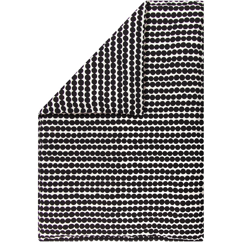 Räsymatto Påslakan Vit / Svart, 210x210 cm