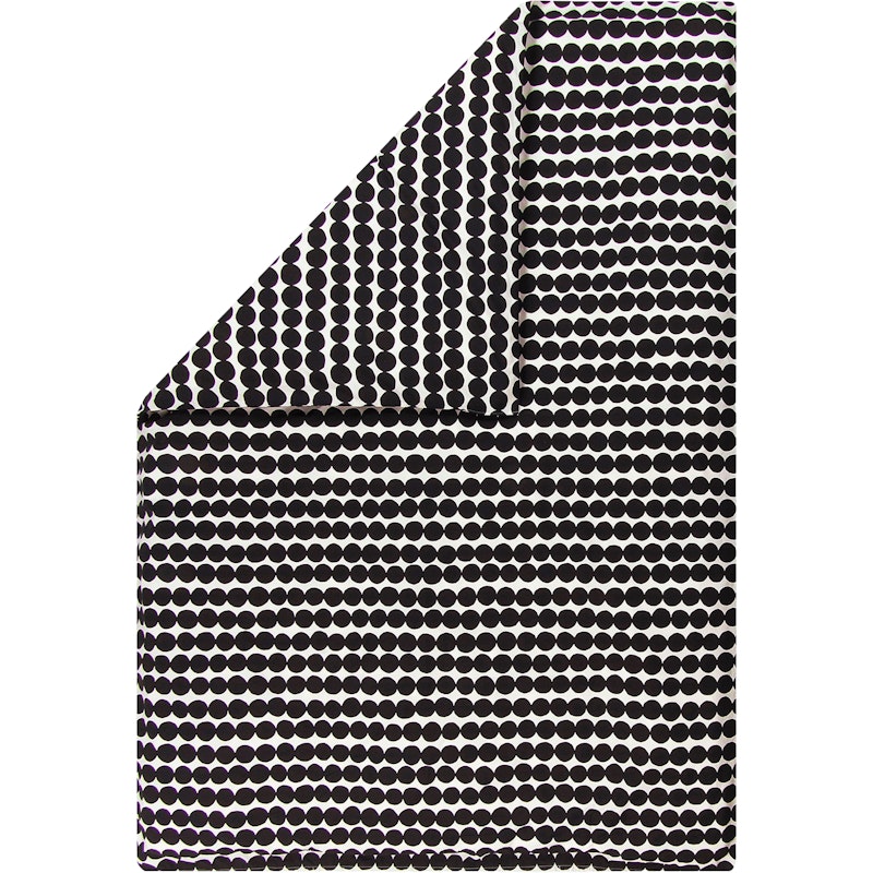 Räsymatto Påslakan Vit / Svart, 240x220 cm