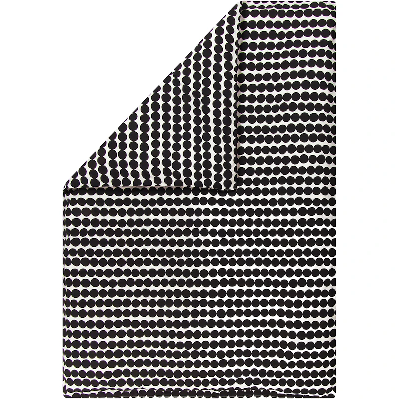 Räsymatto Påslakan Vit / Svart, 140x200 cm