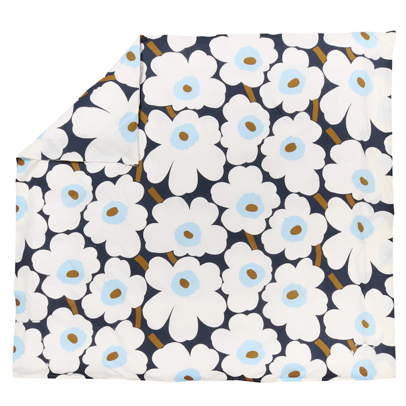 Unikko Påslakan 220x240 cm, Off-white / Blueberry