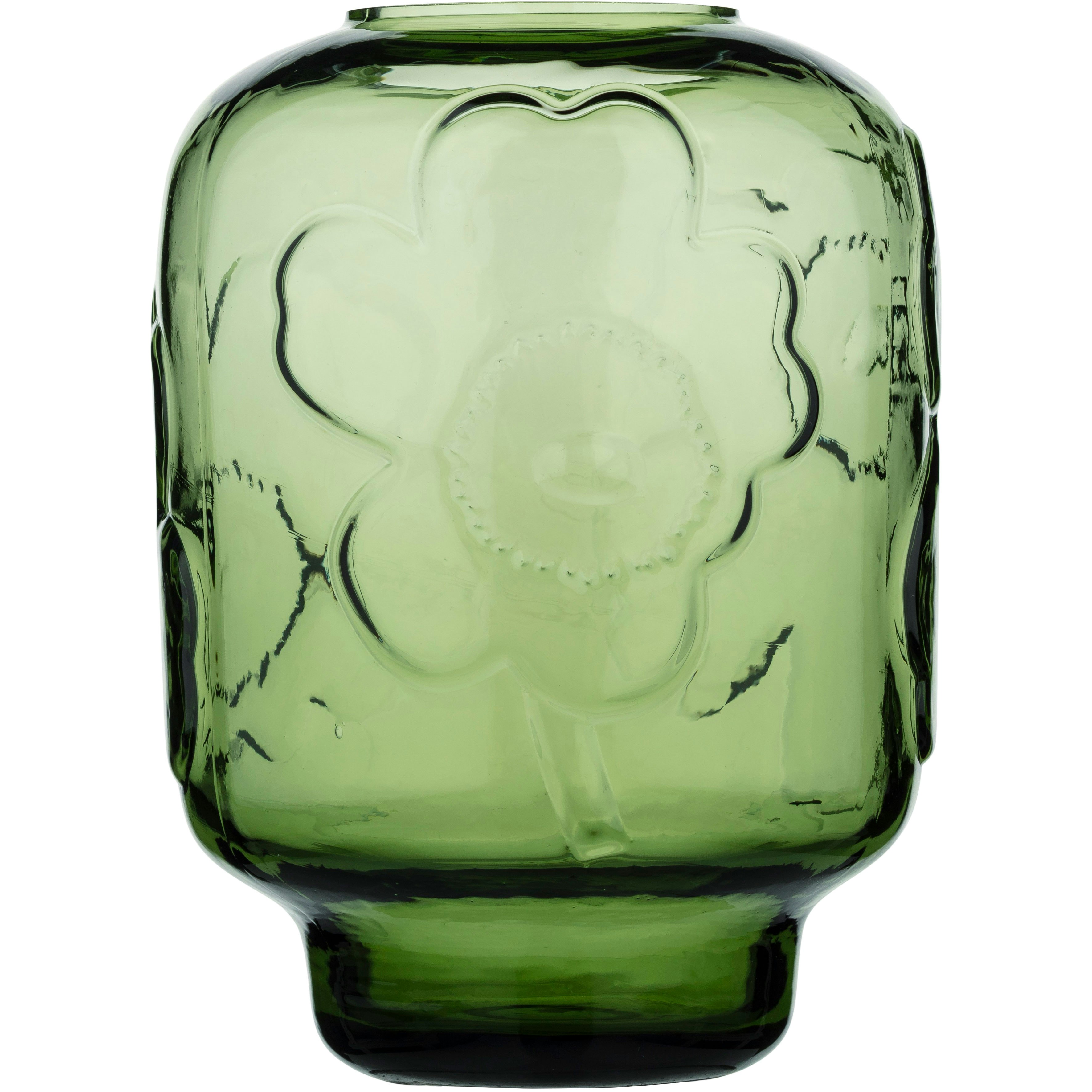 Marimekko Unikko vas 18 Cm Oliv - Vaser Glas Olivgr&ouml;n - 075369-600