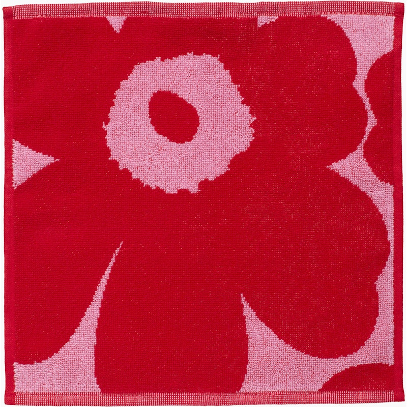 Unikko Ansiktshandduk 30x30 cm, Rosa / Röd