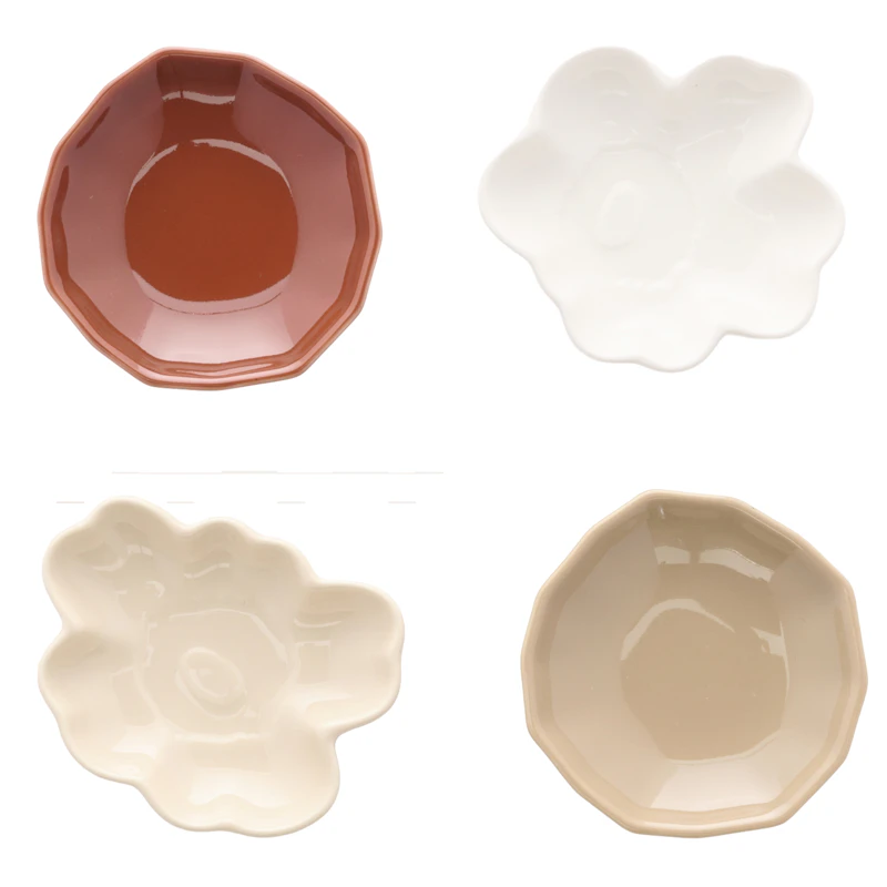 Unikko & Kivet Tallrik 4-pack, Ljusbrun / Kastanj