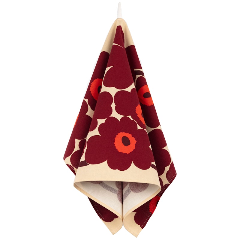 Unikko Kökshandduk 43X70 cm, Röd/Vinröd