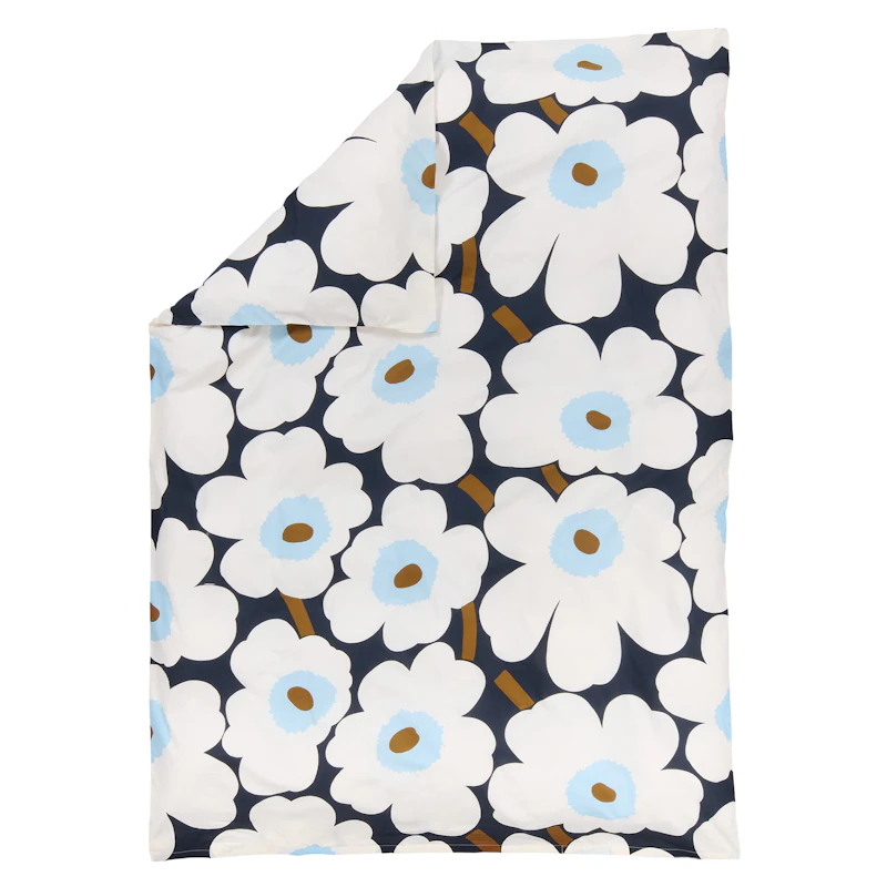 Unikko Påslakan 140x200 cm, Off-white / Blueberry