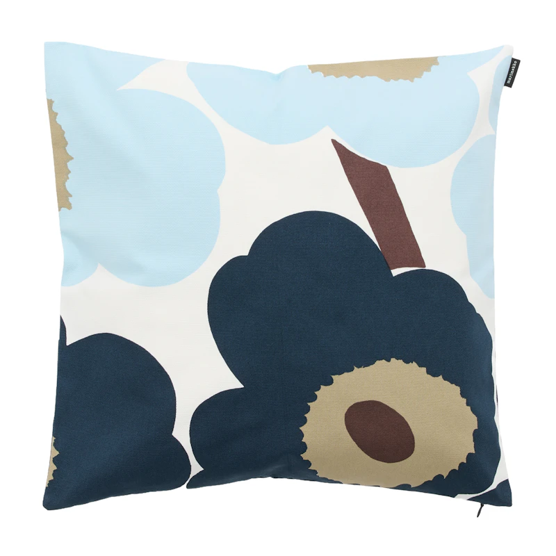 Unikko Örngott 80x80 cm, Off-white / Blueberry