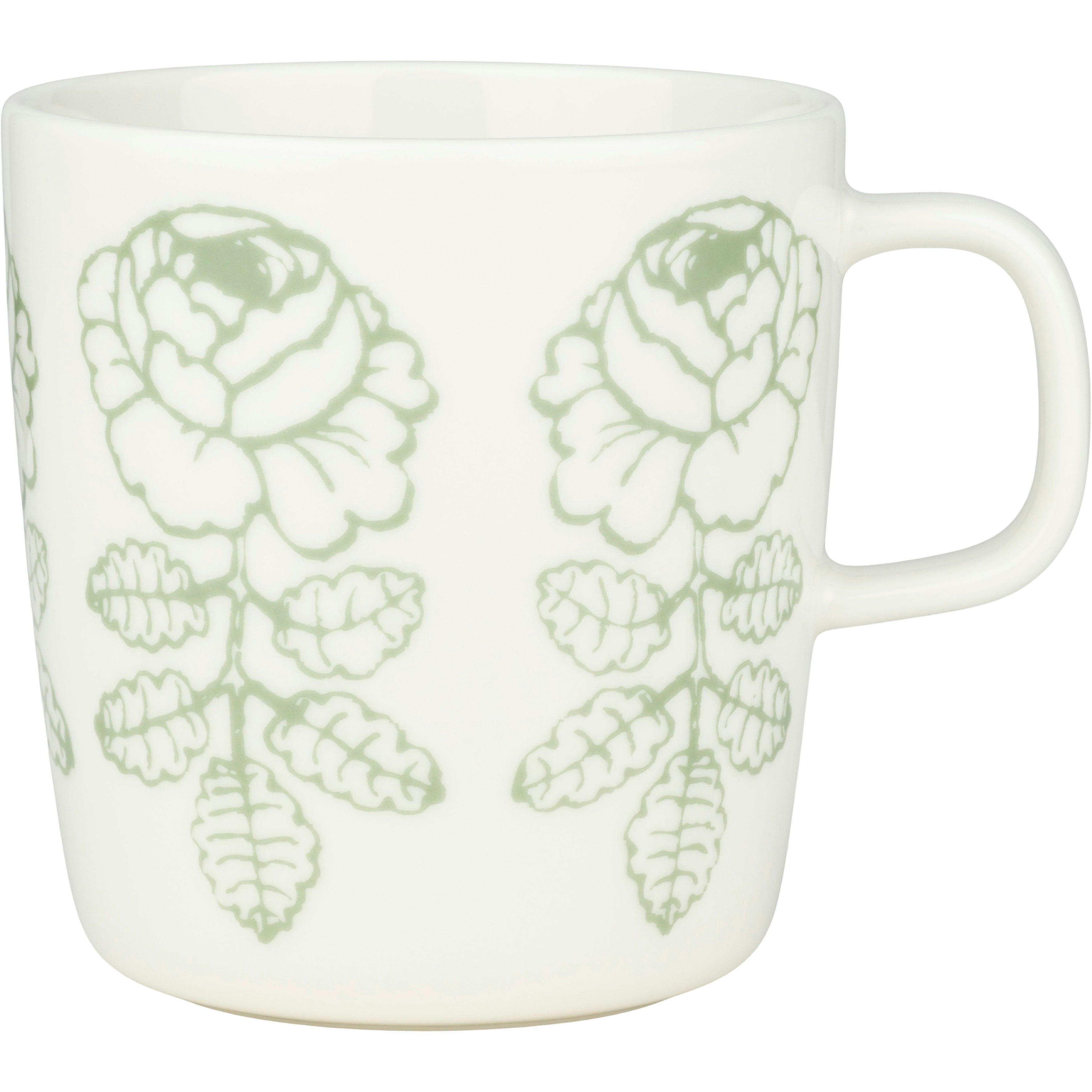 Marimekko Wedding Rose Mugg 40 Cl Vit / Salvia - Tekoppar Stengods Vit - 075725-160