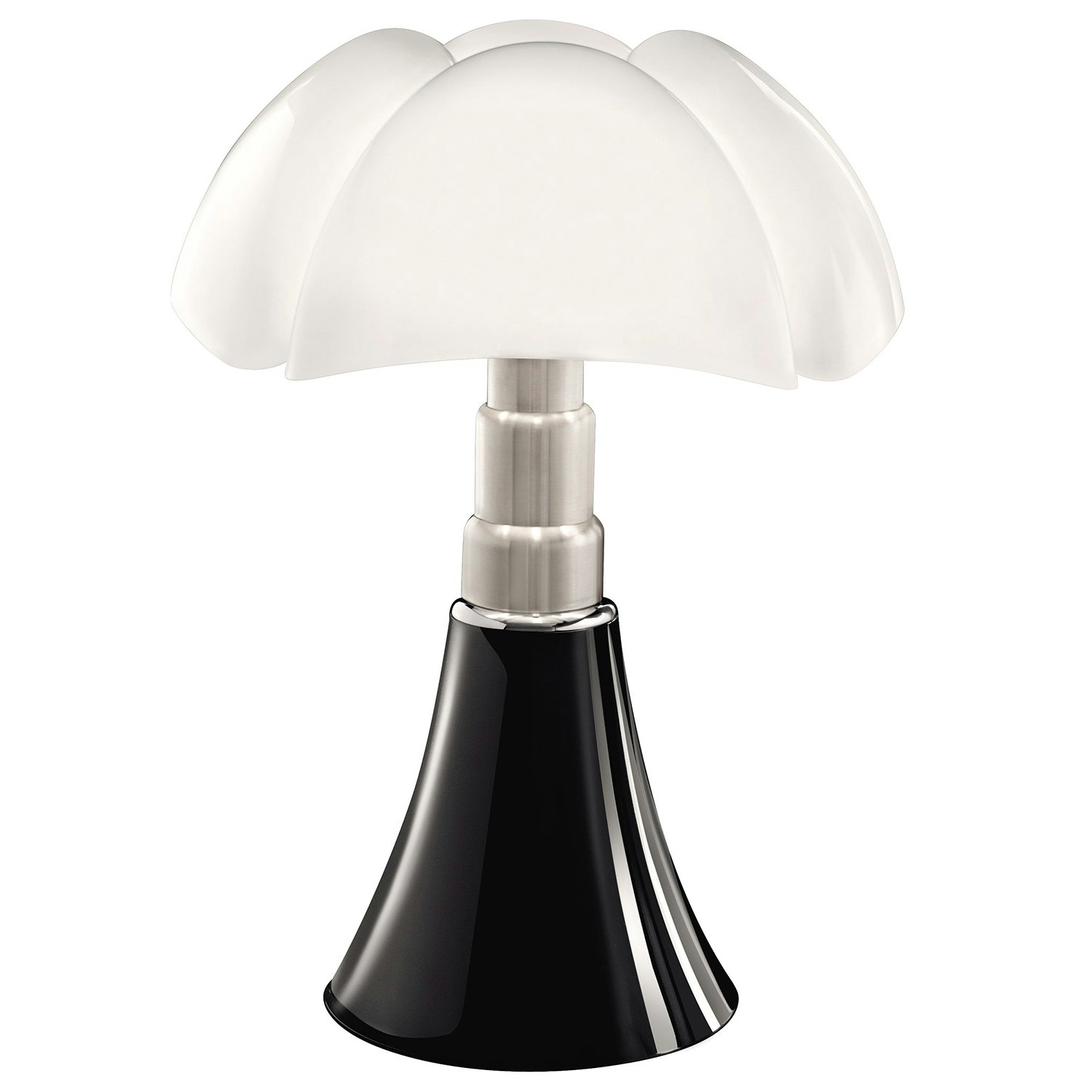 Martinelli Luce Pipistrello Mini Bordslampa Glossy Black - Bordslampor Rostfritt Stål Högblank Svart - 620/J/DIM/NE
