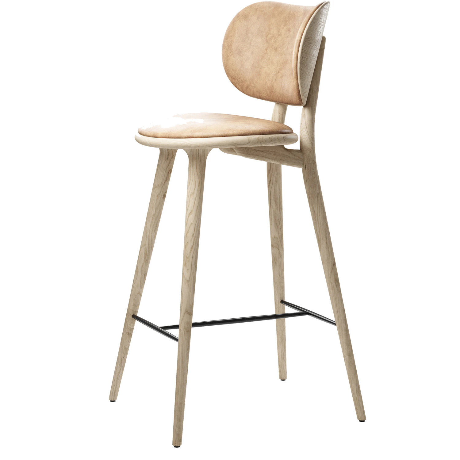 Mater The High Stool Backrest Barstol Mattlackad - Barstolar Ek Mattlackerad Ek - 01221