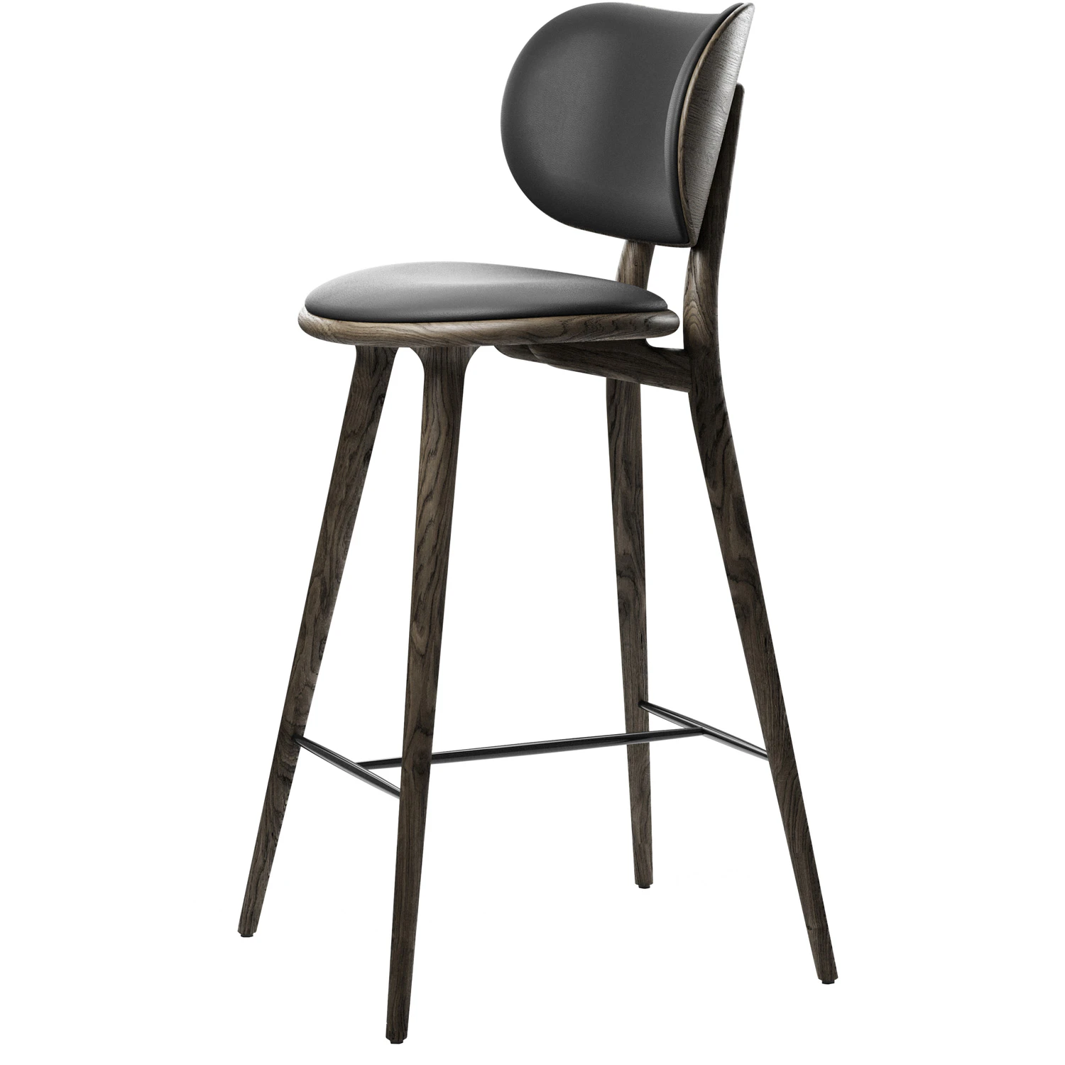 Mater The High Stool Backrest Barstol Sirka Gr&aring;lackerad - Barstolar Ek Gr&aring;lackerad Ek - 01222