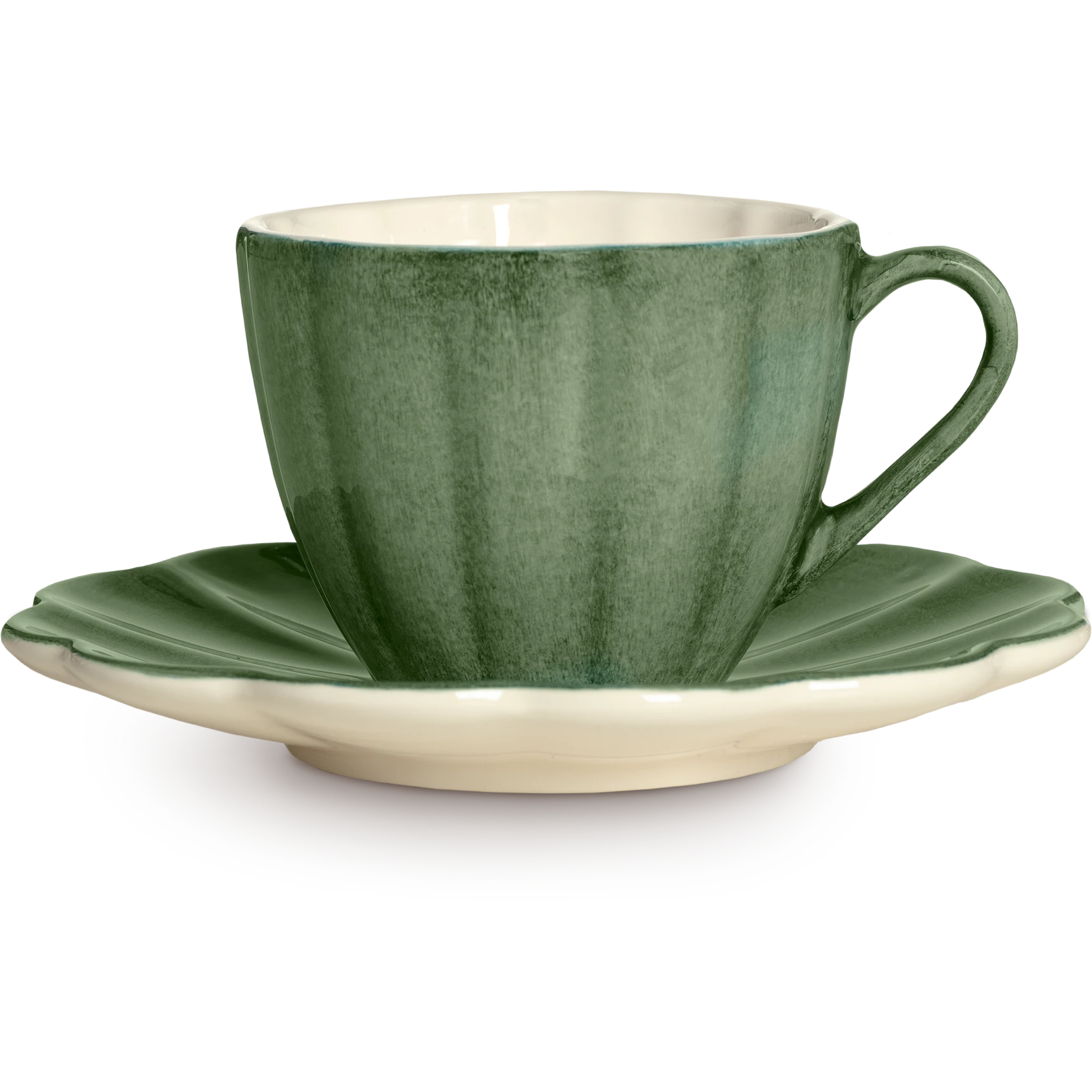 Mateus Oyster Kopp Med Fat 25 Cl Skogsgr&ouml;n - Kaffekoppar Keramik Skogsgr&ouml;n - EFG260H