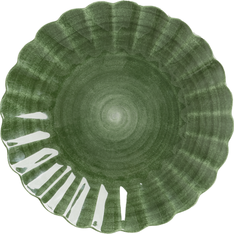 Oyster Tallrik 28 cm, Skogsgrön