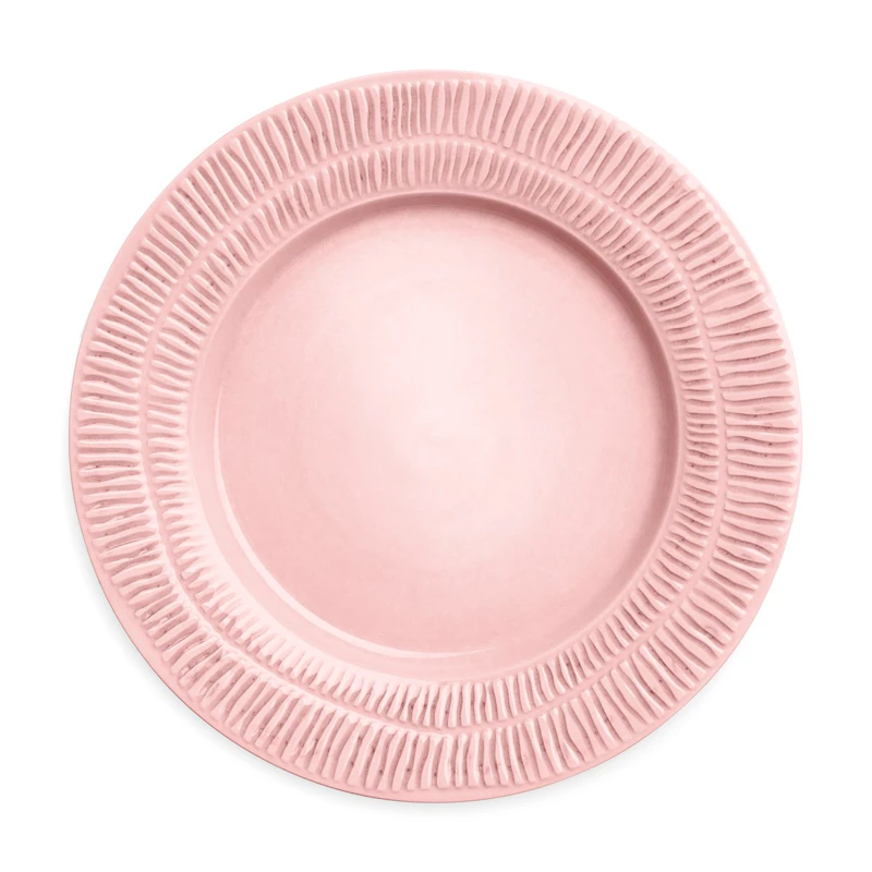 Stripes Tallrik 28 cm, Ljusrosa 