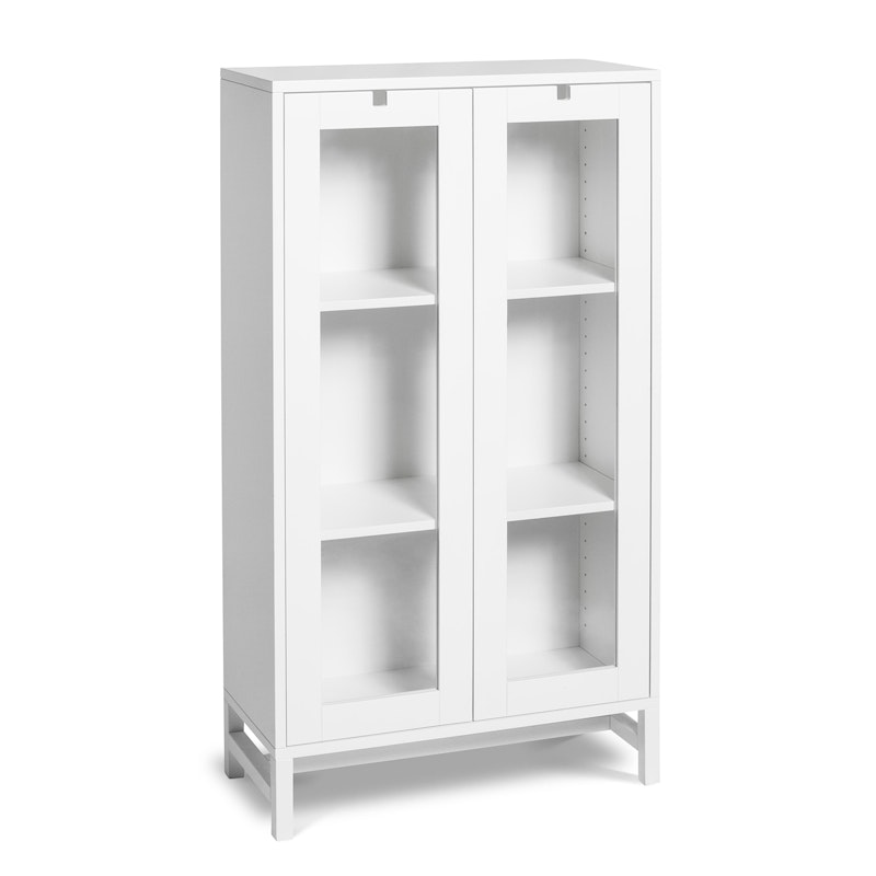 Falsterbo Skåp 127 cm Glasdörrar, Vit