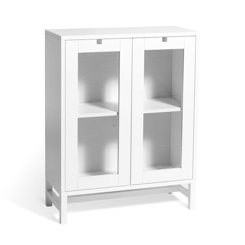 Falsterbo Skåp Glasdörrar 90 cm, Vitlack
