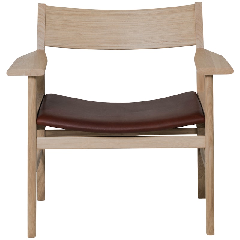 Siza Loungefåtölj, Vitpigmenterad Ek / Mocca Läder