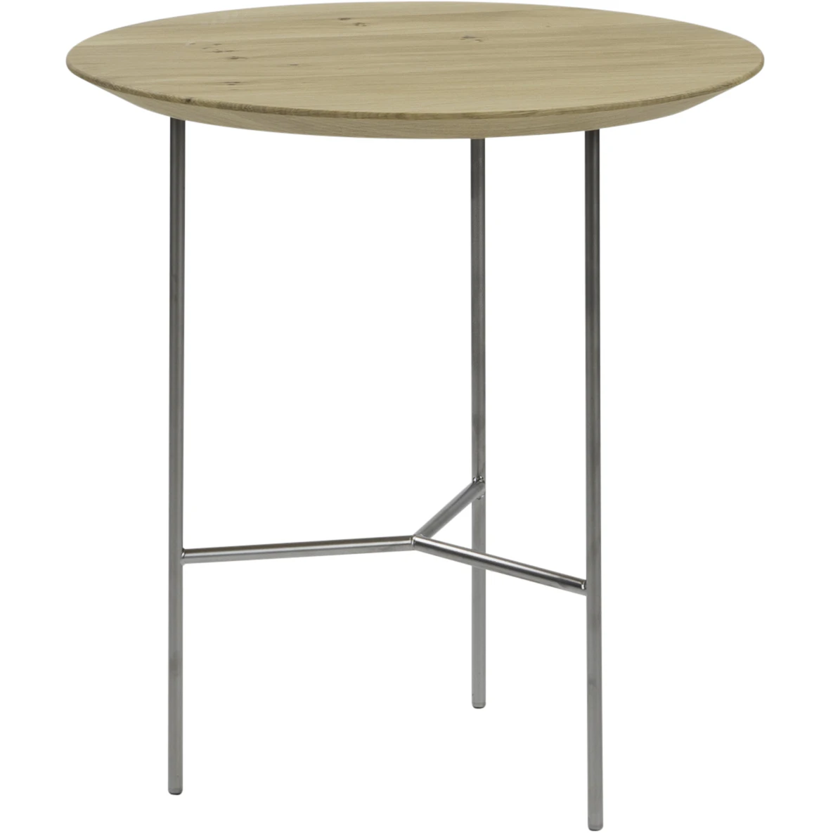 Mavis Tribeca Sidobord Lackad Ek / Satinkromat 47 Cm - Soffbord St&aring;l Ek - 1343K845