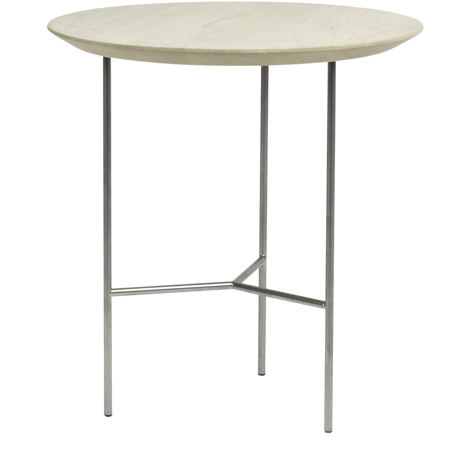 Mavis Tribeca Sidobord S&aring;pad Ek / Satinkromat 47 Cm - Soffbord St&aring;l S&aring;pad ek - 1343K645