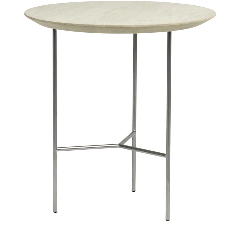 Tribeca Sidobord Såpad Ek / Satinkromat Stål, 47 cm