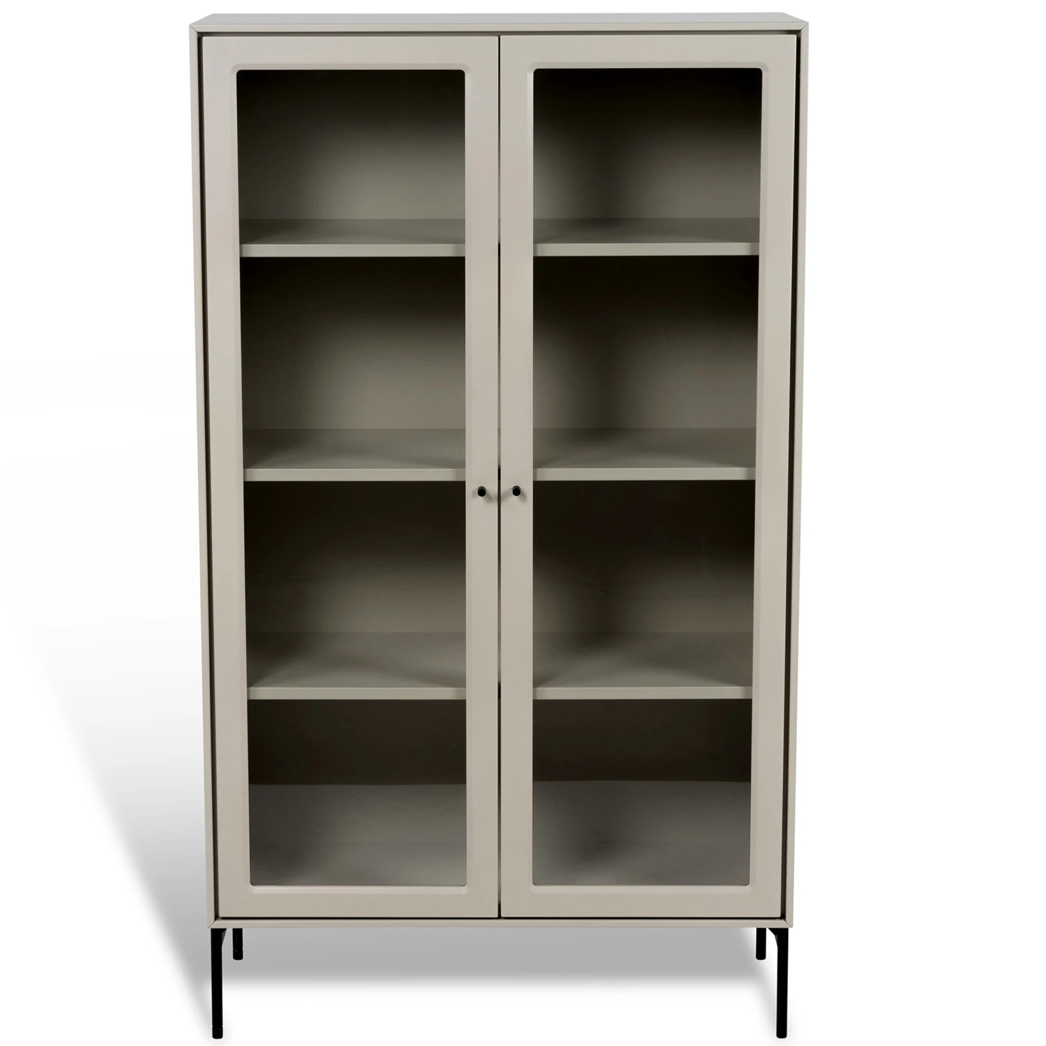 Mavis Volt Sk&aring;p Med Glasd&ouml;rrar 130 Cm Beige/svart - Sk&aring;p & vitrinsk&aring;p Mdf Svart - 1E53BG130D