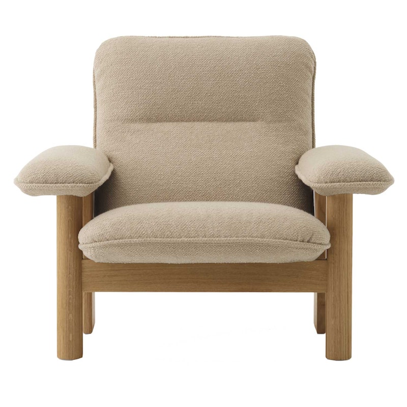 Brasilia Fåtölj Naturlig Ek, Bouclé 02 Beige