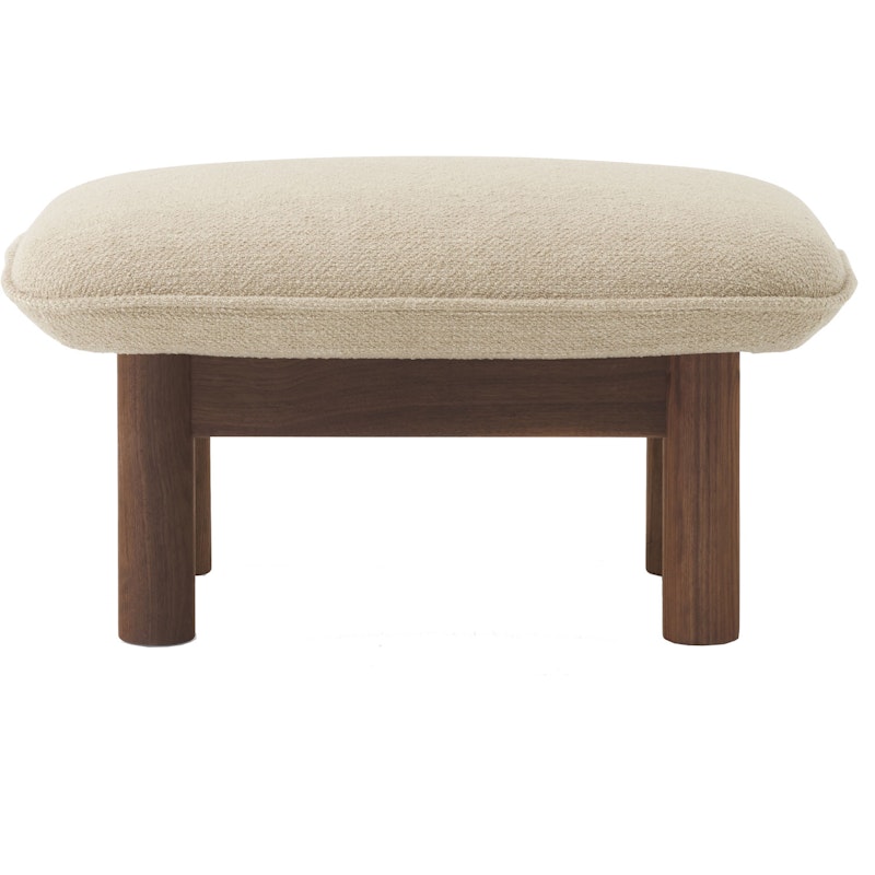 Brasilia Ottoman Valnöt, Bouclé 02 Beige