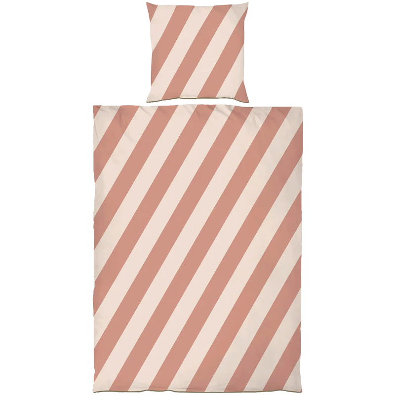 Diagonal Bäddset 140x220 + 60x63 cm, Sand / Brick