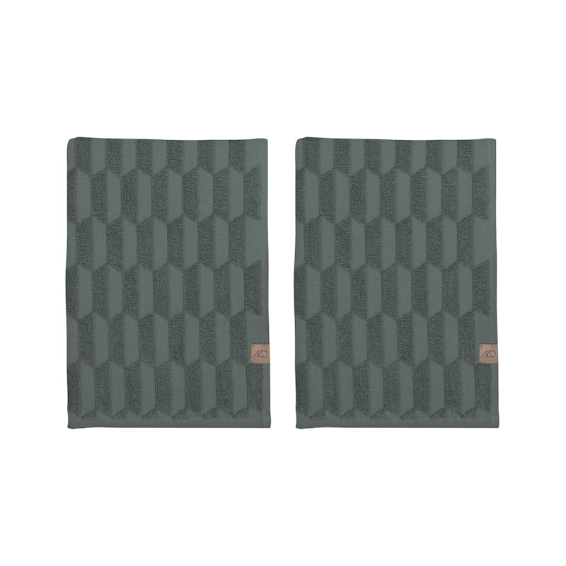 Geo Gästhandduk 35x55 cm 2-Pack, Pine Green