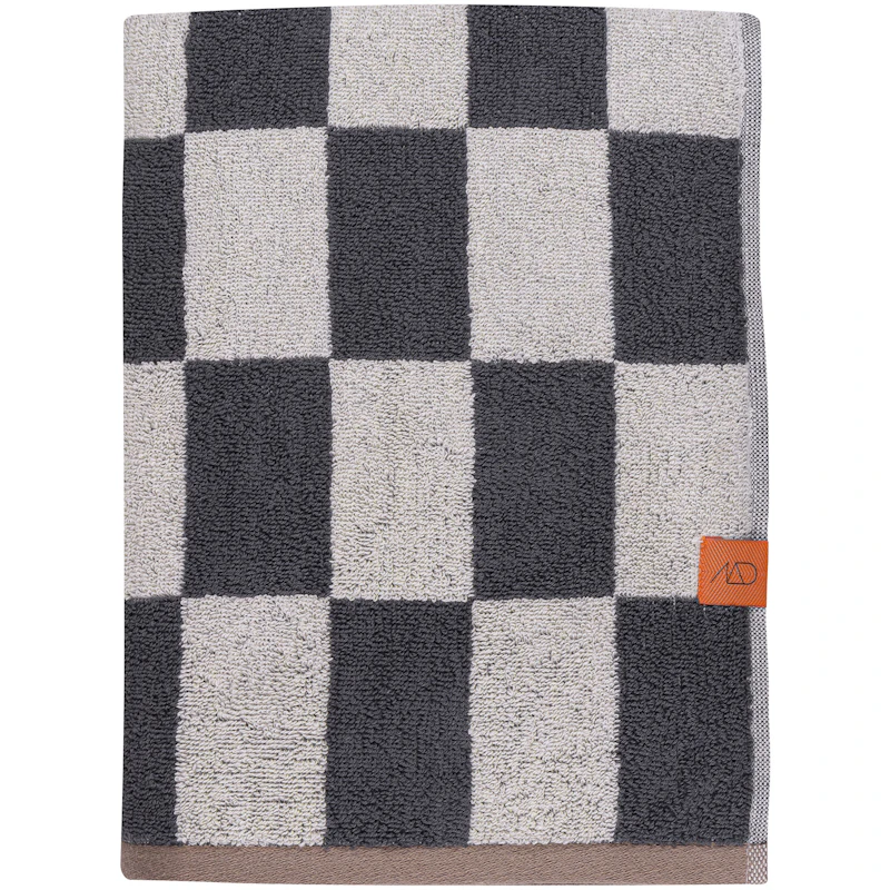 Retro Badhandduk 70x133 cm, Mörkgrå