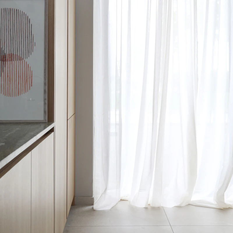 Vivi Gardin Återvunnet Tyg Dubbel Bredd, Vit, 290x290 cm