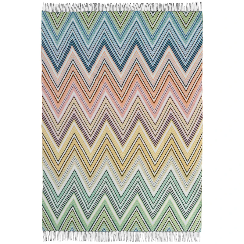 Plume Pläd 130x190 cm, Grön/Multi