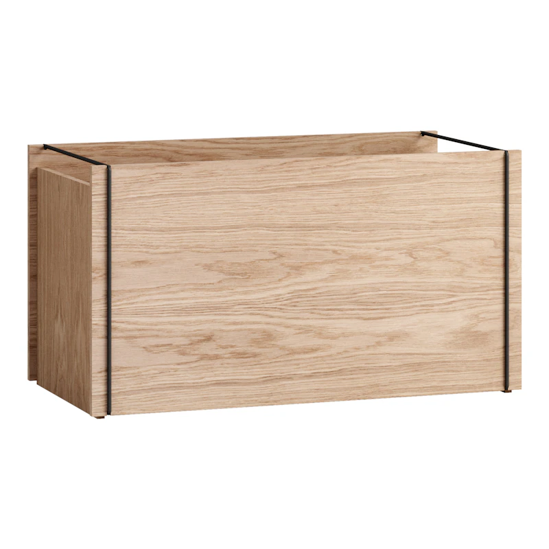 Förvaringslåda 30x60 cm, Svart / Ek