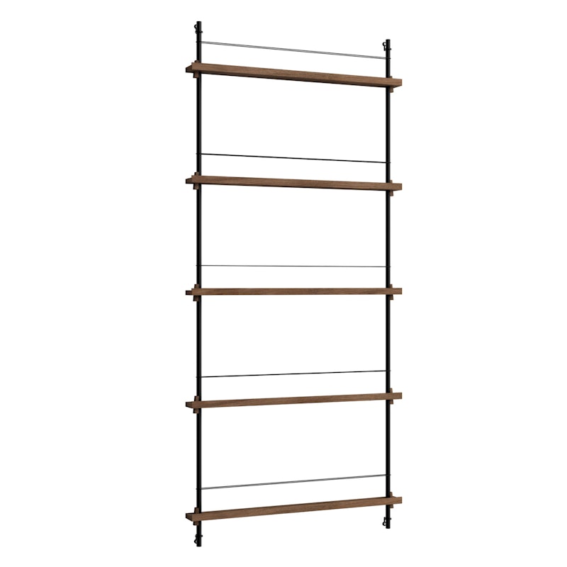 Magazine Hylla 85x188 cm, Rökt Ek/Svart
