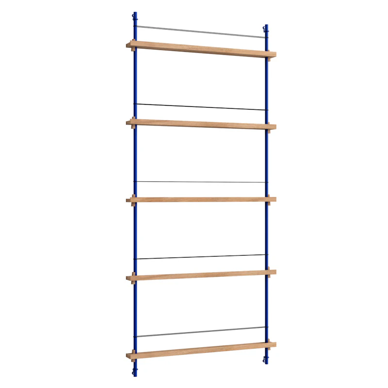 Magazine Hylla 85x188 cm, Ek/Djupblå