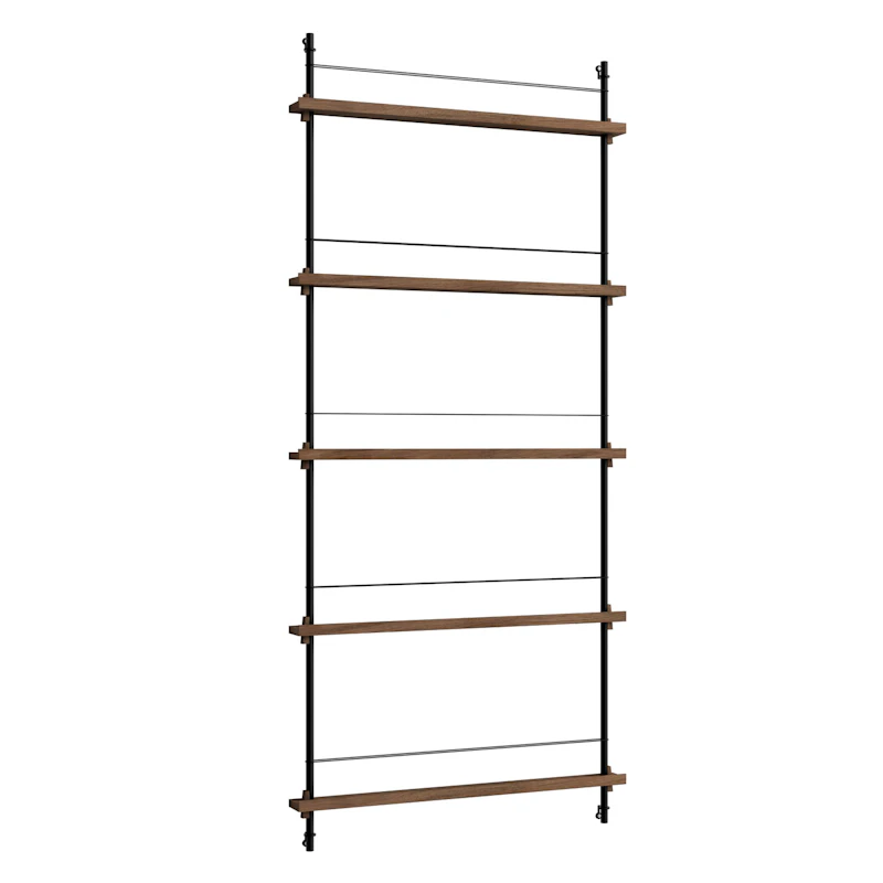 Magazine Hylla 85x188 cm, Rökt Ek/Svart