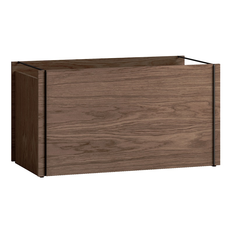 Förvaringslåda 30x60 cm, Svart / Rökt Ek