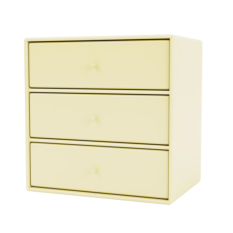Montana Mini 1007 Hylla Med Tre L&aring;dor Camomile - S&auml;ngbord Lackad Mdf Camomile - 001007-159