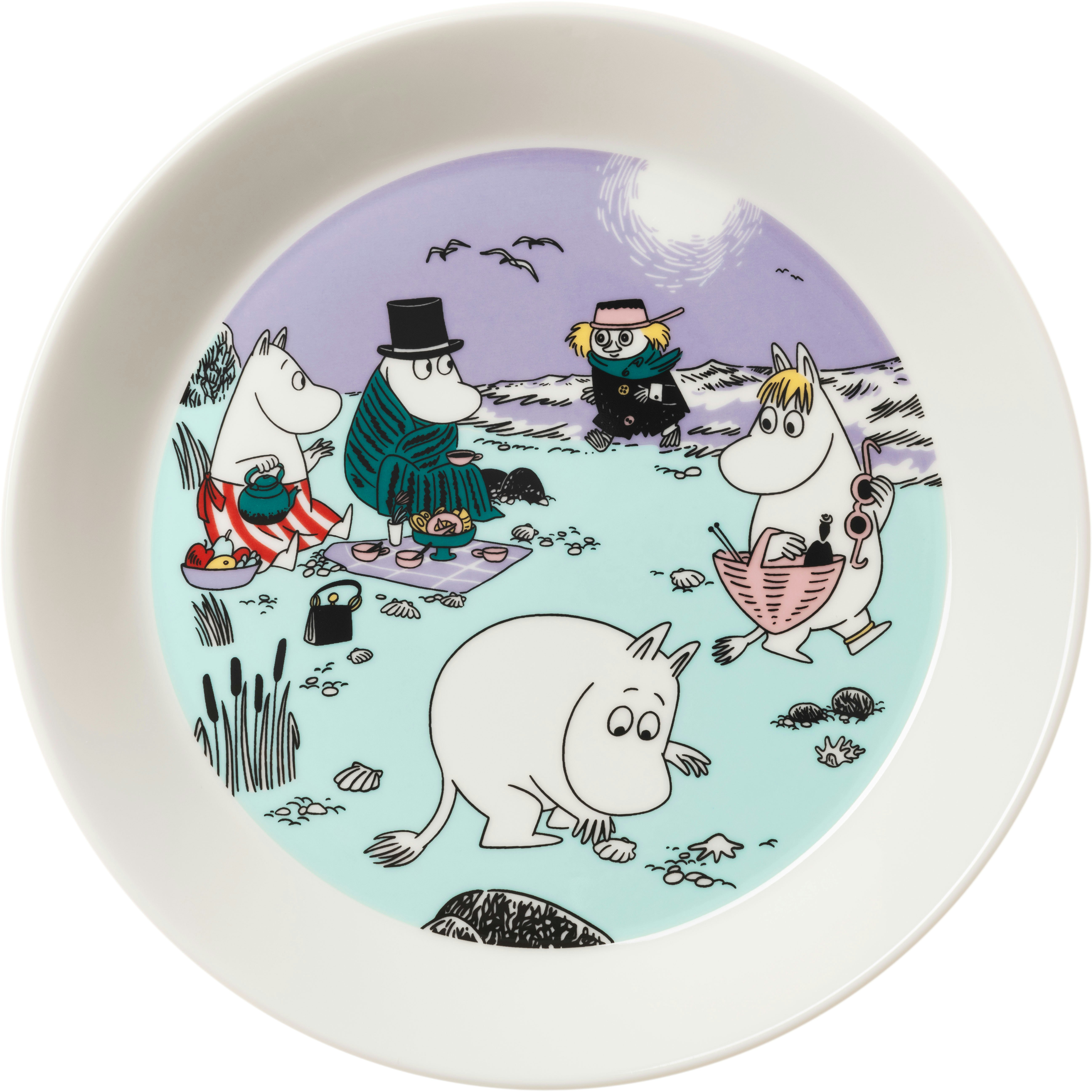 Moomin Arabia En Dag P&aring; Stranden Tallrik 19 Cm - Assietter Vitroporslin Multi - 1076299