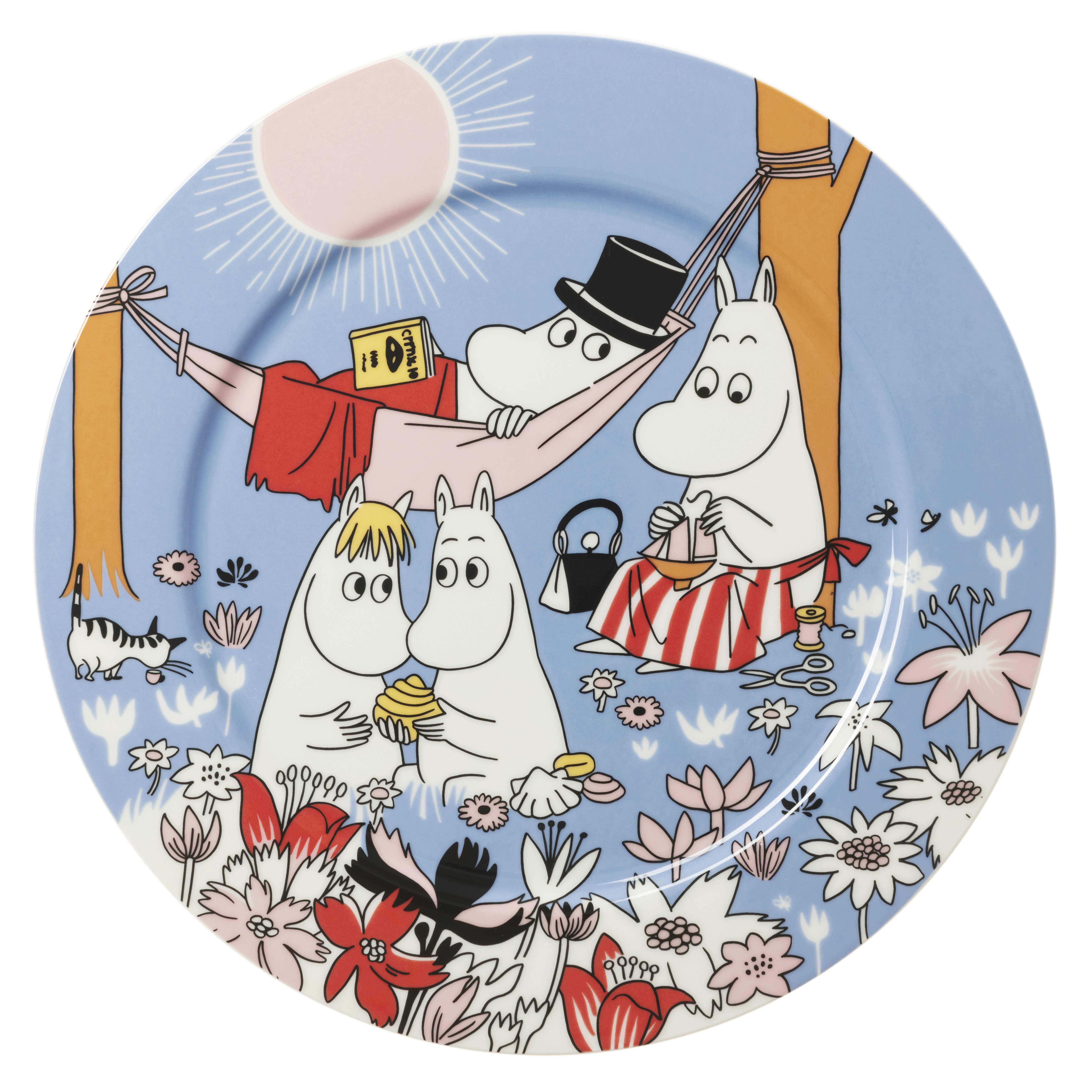 Moomin Arabia Moomin Serveringstallrik 30 Cm Familjemys Bl&aring; - Uppl&auml;ggningsfat Vitroporslin Multi - 1082661
