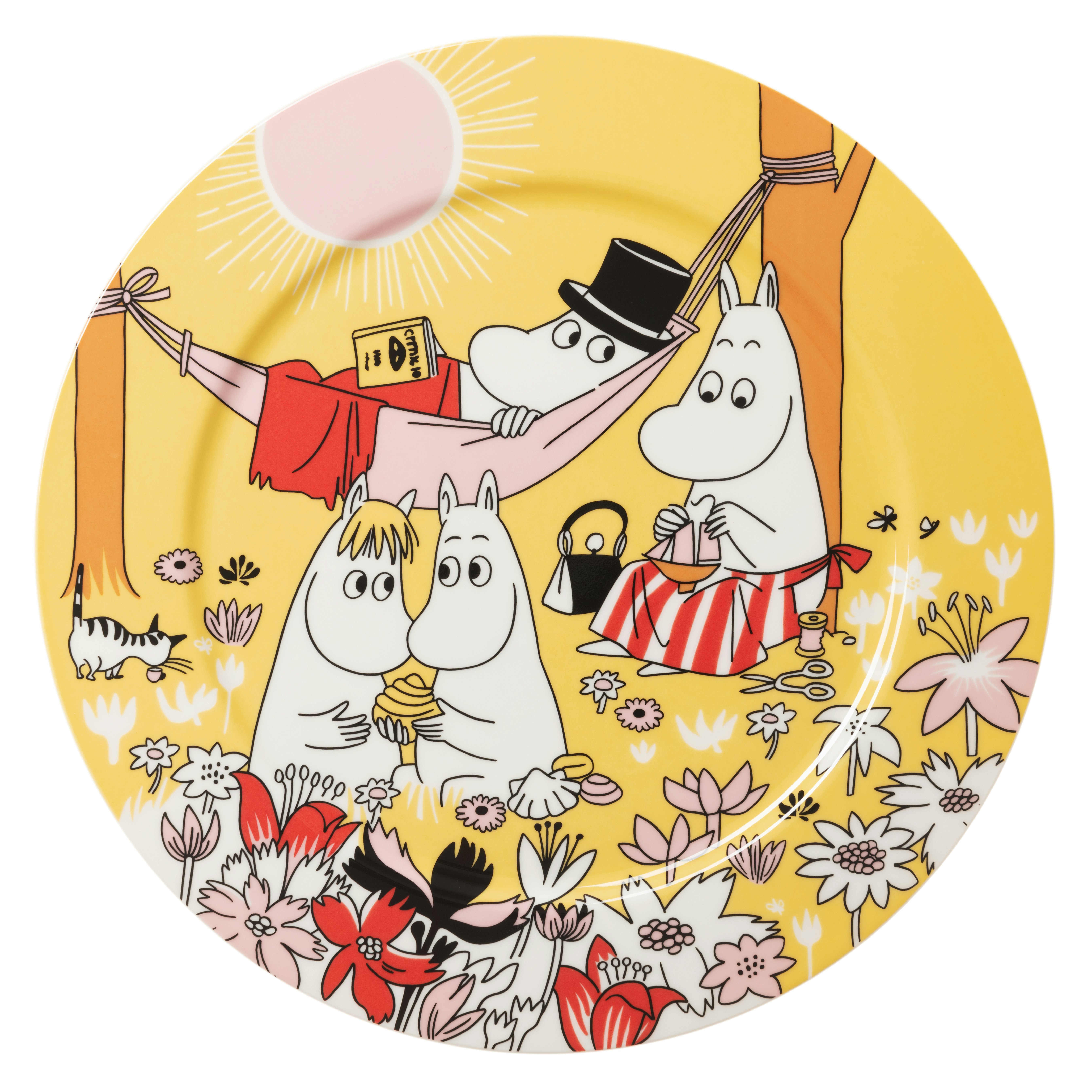 Moomin Arabia Moomin Serveringstallrik 30 Cm Familjemys Gul - Uppl&auml;ggningsfat Vitroporslin Multi - 1082663