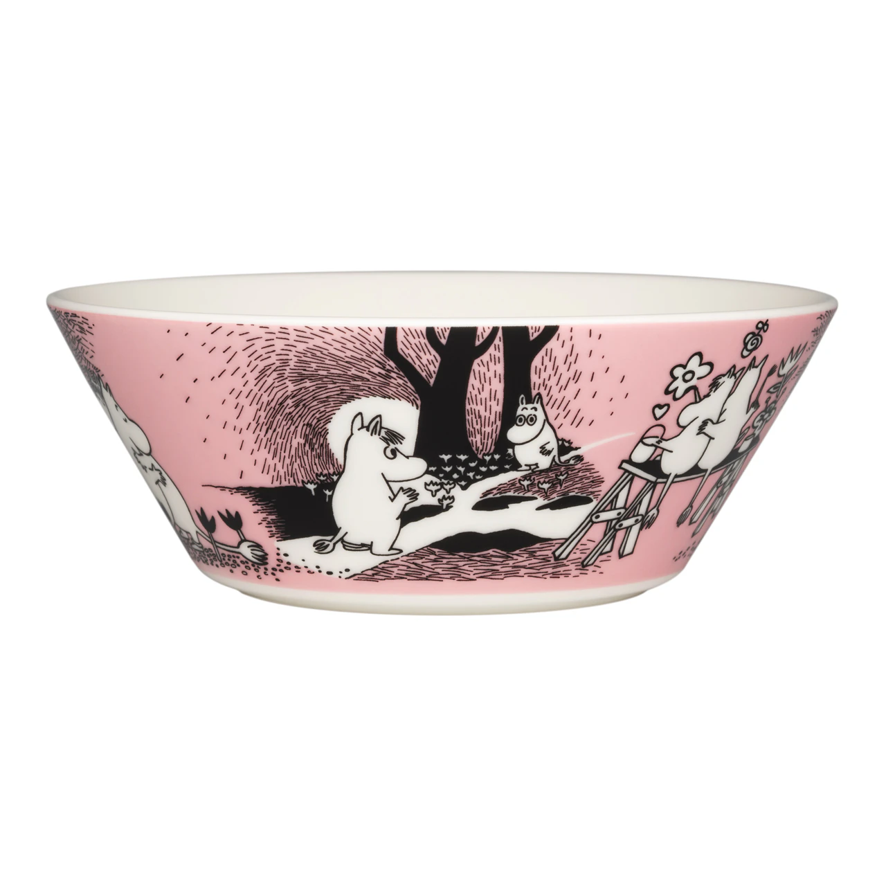 Moomin Arabia Moomin Sk&aring;l 15 Cm K&auml;rlek 30 - Serveringssk&aring;lar Vitroporslin Rosa - 1083240