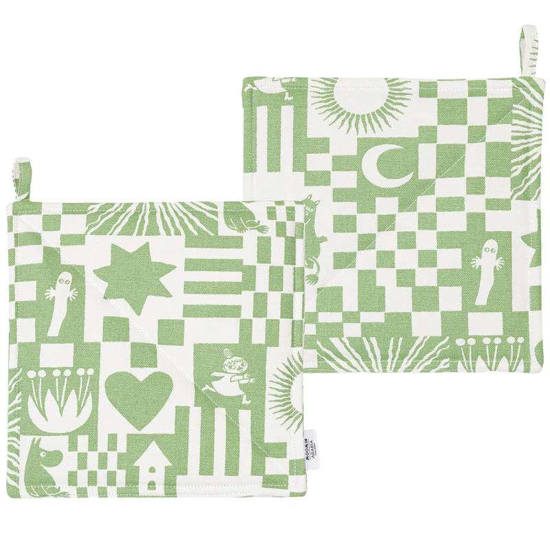 Mumin Grytlapp Fest 2-pack, Grön