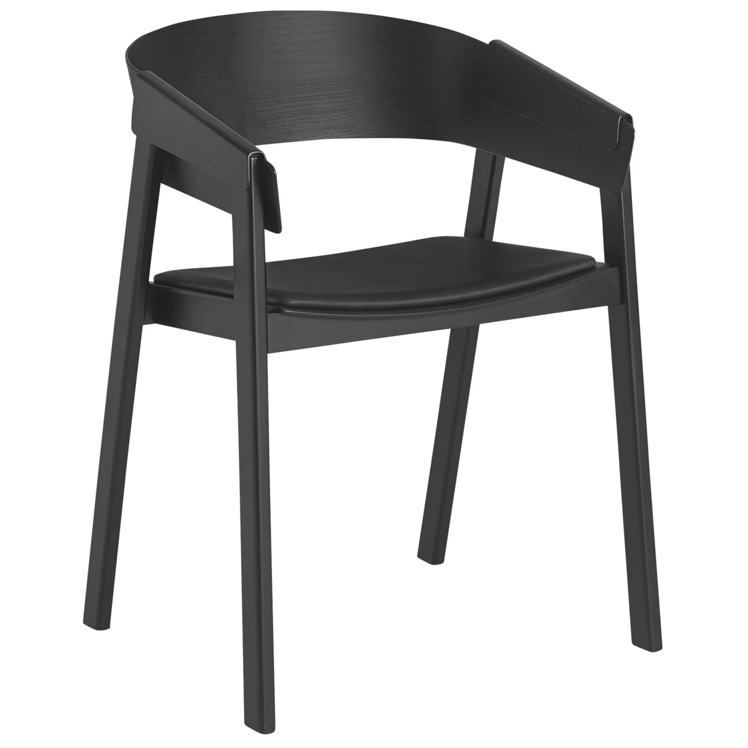 Muuto Cover Karmstol Refine L&auml;der Svart / Svart - Stolar Ek Svart - COVARMU02RA171