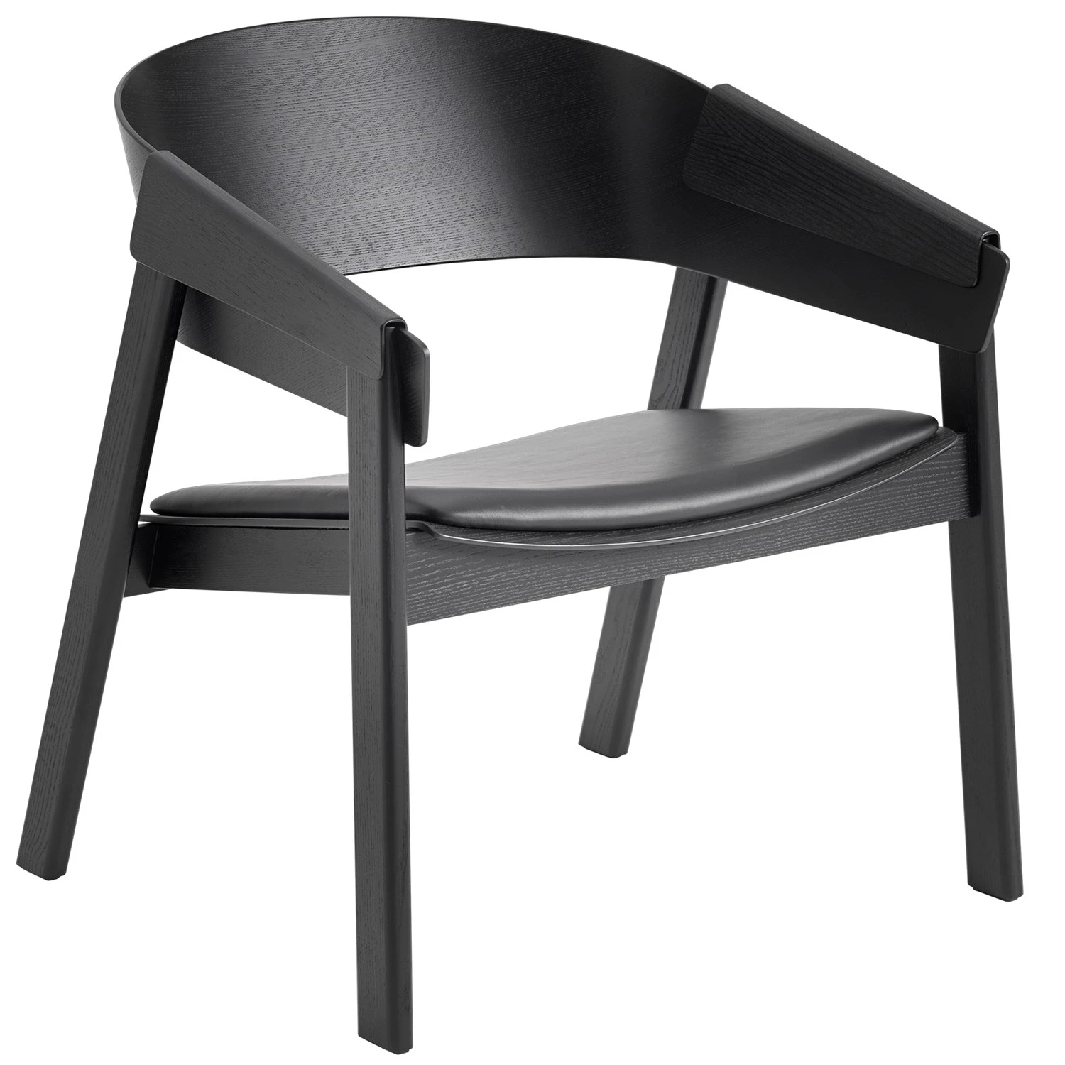 Muuto Cover Loungestol Refine L&auml;der Svart / Svart - F&aring;t&ouml;ljer Ek Svart - COVLOUU02RA171