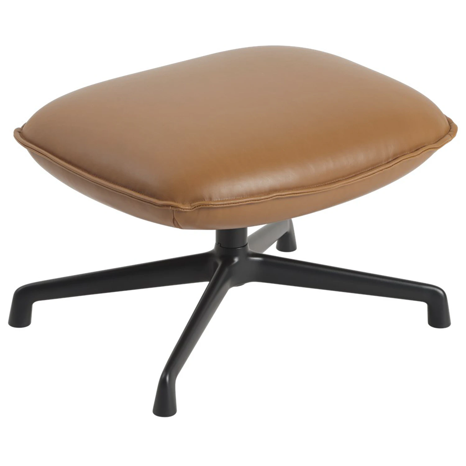 Muuto Doze Fotpall Med Snurrunderrede Refine L&auml;der Konjak / Antracit - Fotpallar Svart - DOZOTSWURA1001