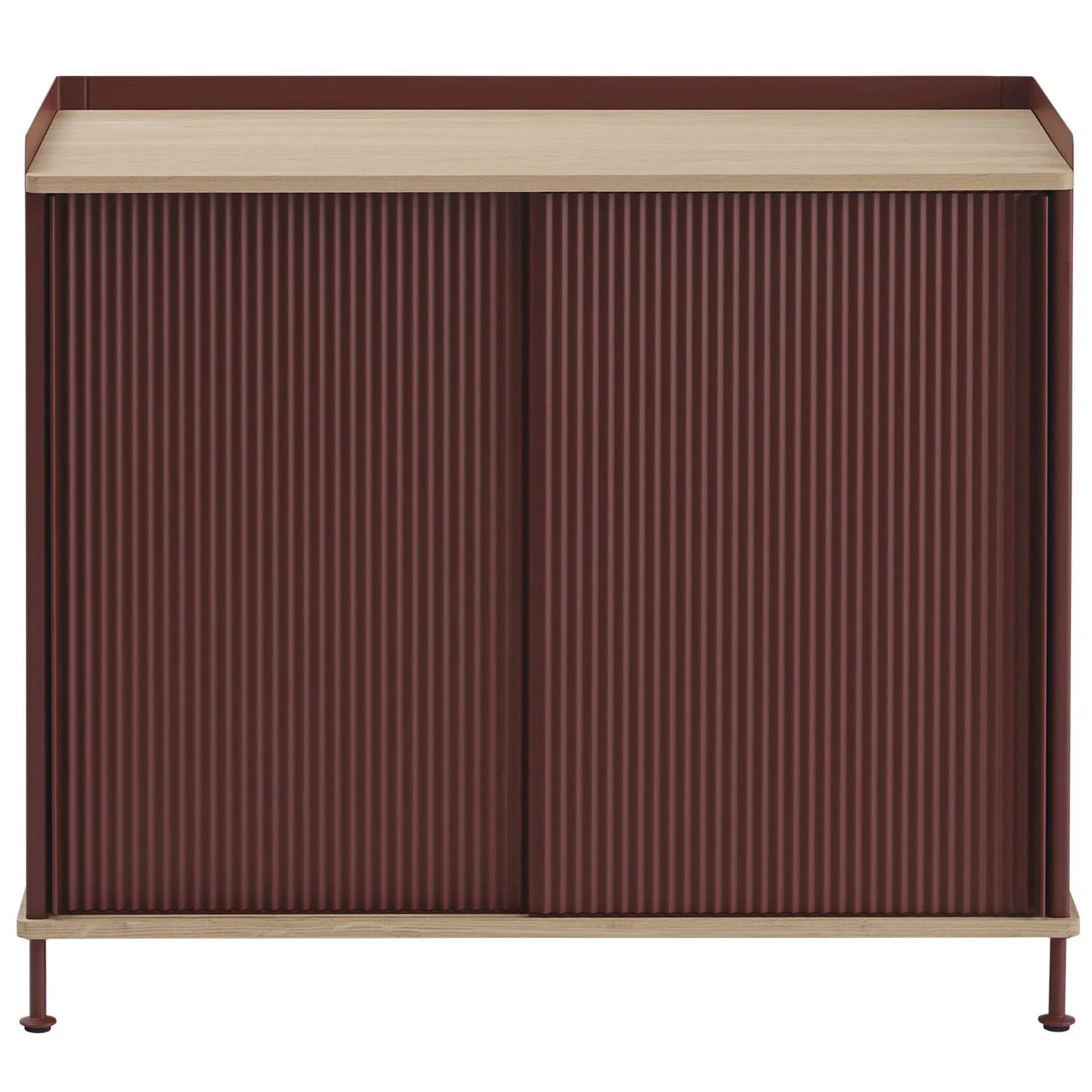 Muuto Enfold Sk&auml;nk 45x100 Cm Oljad Ek / Deep Red - Sk&auml;nkar & sideboards Pulverlackat St&aring;l Oljad Ek - ENSBD100A05