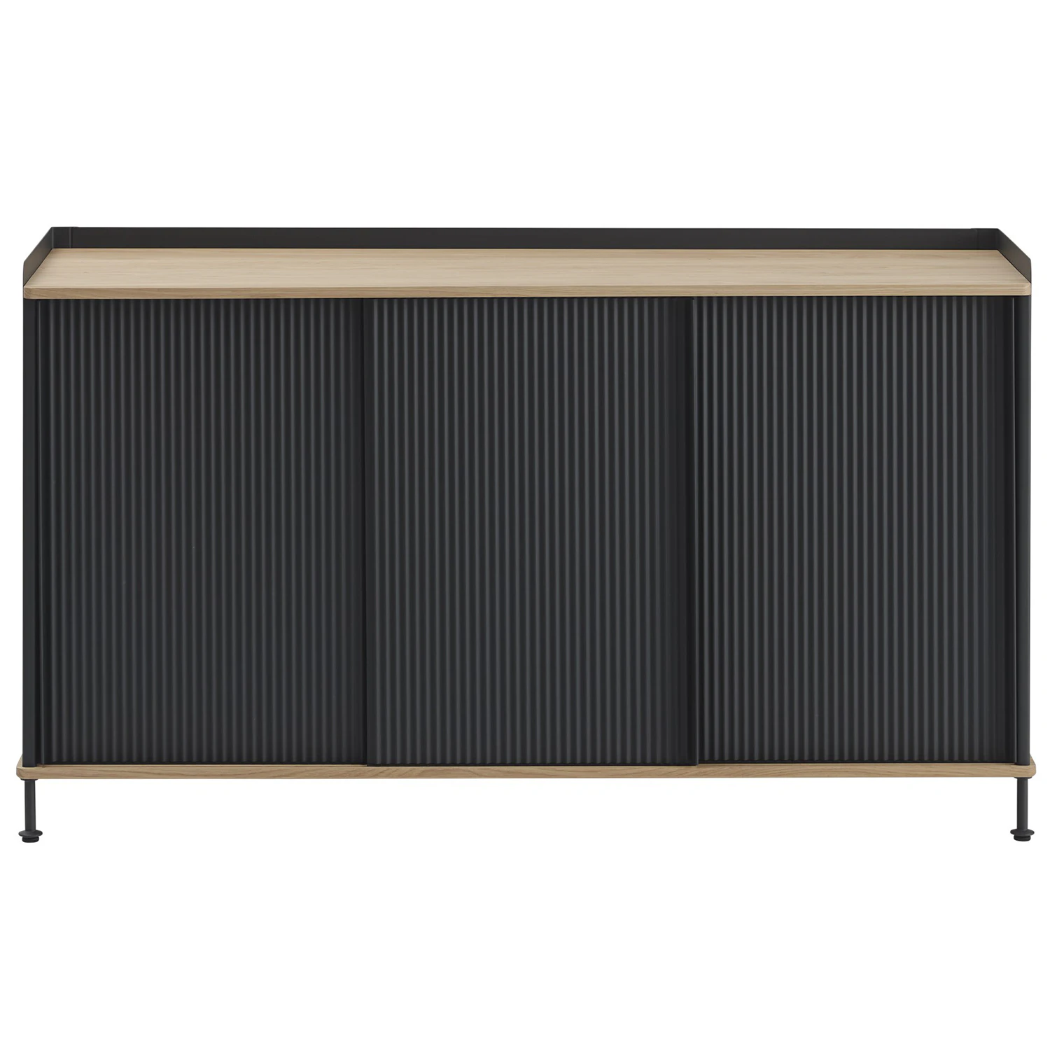 Muuto Enfold Sk&auml;nk 45x148 Cm Oljad Ek / Antracit - Sk&auml;nkar & sideboards Pulverlackat St&aring;l Oljad Ek - ENSBD148A02