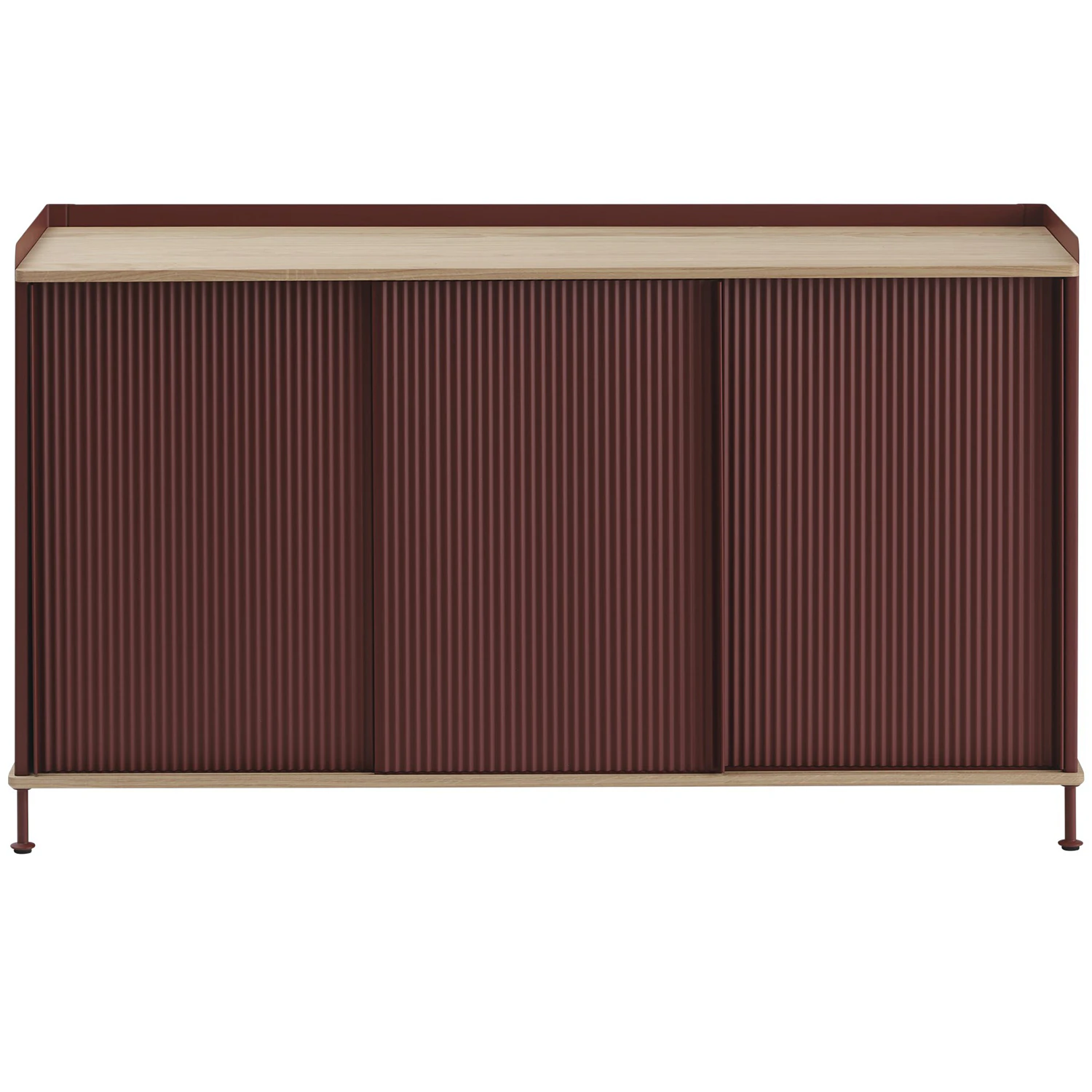 Muuto Enfold Sk&auml;nk 45x148 Cm Oljad Ek / Deep Red - Sk&auml;nkar & sideboards Pulverlackat St&aring;l Oljad Ek - ENSBD148A05