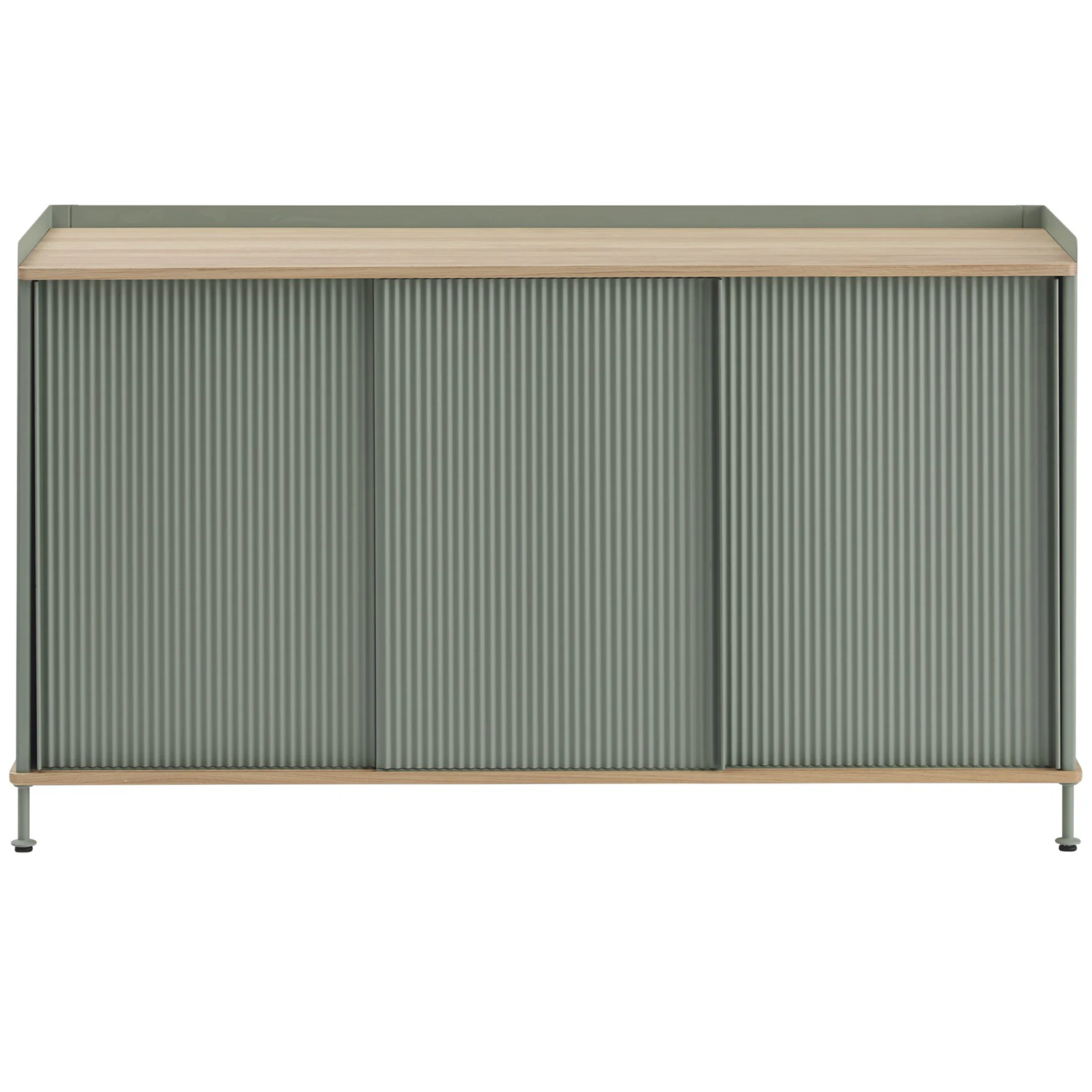 Muuto Enfold Sk&auml;nk 45x148 Cm Oljad Ek / Dusty Green - Sk&auml;nkar & sideboards Pulverlackat St&aring;l Oljad Ek - ENSBD148A04