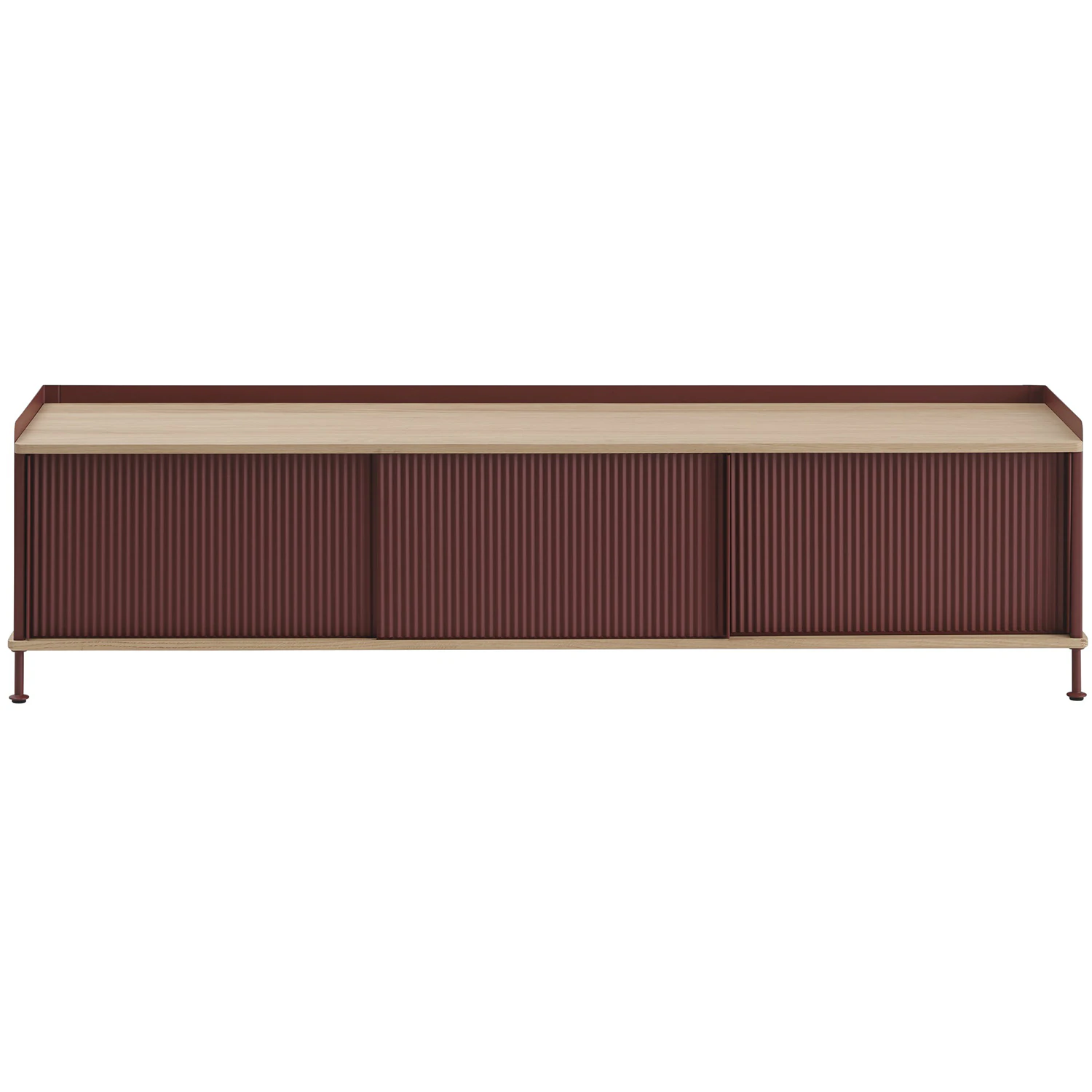 Muuto Enfold Sk&auml;nk 45x186 Cm Oljad Ek / Deep Red - Sk&auml;nkar & sideboards St&aring;l Oljad Ek - ENSBD186A05